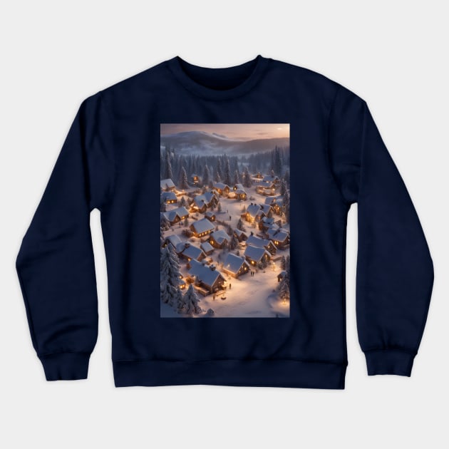 Winter Village Lapland Crewneck Sweatshirt by PurplePeacock